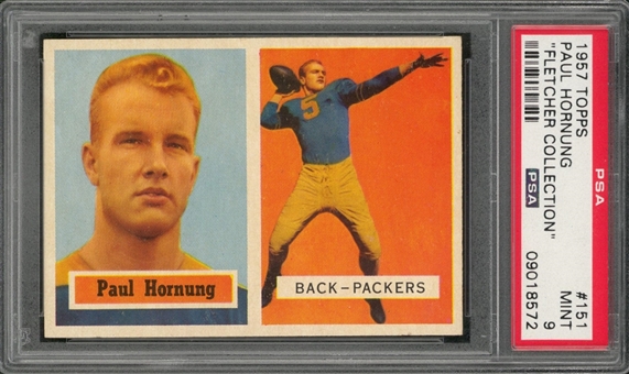 1957 Topps Football #151 Paul Hornung Rookie Card – PSA MINT 9